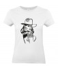 T-shirt Femme Pin-Up Cowgirl [Rétro, Chapeau, Western, Vintage, Sexy] T-shirt Manches Courtes, Col Rond