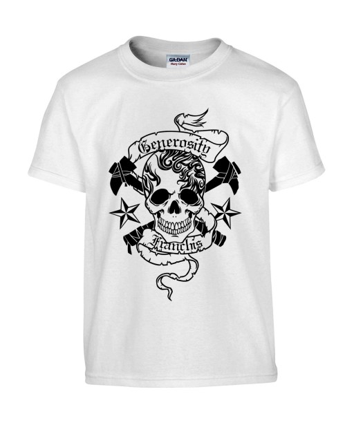 T-shirt Homme Tête de Mort Tattoo [Skull, Gothique, Tatouage] T-shirt Manches Courtes, Col Rond