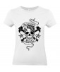 T-shirt Femme Tête de Mort Tattoo [Skull, Gothique, Tatouage] T-shirt Manches Courtes, Col Rond
