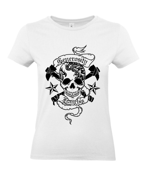 T-shirt Femme Tête de Mort Tattoo [Skull, Gothique, Tatouage] T-shirt Manches Courtes, Col Rond