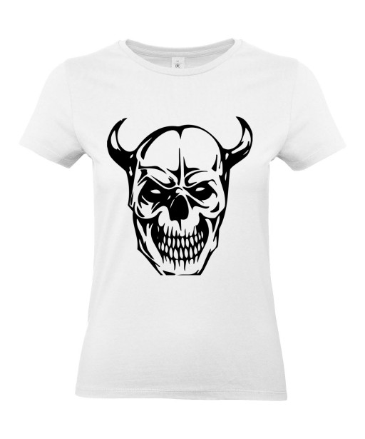 T-shirt Femme Tattoo Tête de Mort [Skull, Tatouage, Démon] T-shirt Manches Courtes, Col Rond