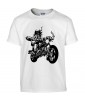 T-shirt Homme Tattoo Motard [Tête de Mort, Skull, Tatouage Moto, Biker] T-shirt Manches Courtes, Col Rond