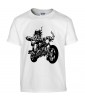 T-shirt Homme Tattoo Motard [Tête de Mort, Skull, Tatouage Moto, Biker] T-shirt Manches Courtes, Col Rond
