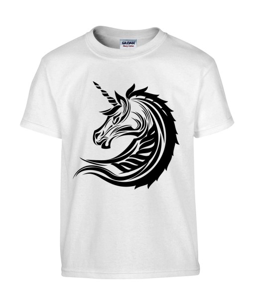 T-shirt Homme Tattoo Tribal Licorne [Tatouage, Animaux, Unicorn] T-shirt Manches Courtes, Col Rond