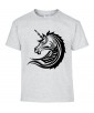 T-shirt Homme Tattoo Tribal Licorne [Tatouage, Animaux, Unicorn] T-shirt Manches Courtes, Col Rond