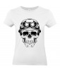 T-shirt Femme Tête de Mort Army [Skull, Aviateur, Moto, Motard, Biker, Armée] T-shirt Manches Courtes, Col Rond