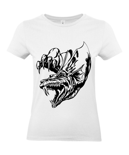 T-shirt Femme Tattoo Dragon [Tatouage, Reptile, Animaux, Dinosaure] T-shirt Manches Courtes, Col Rond