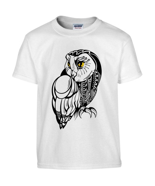 T-shirt Homme Tattoo Chouette [Tatouage, Hibou, Oiseau, Animaux, Nature] T-shirt Manches Courtes, Col Rond