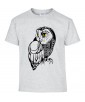 T-shirt Homme Tattoo Chouette [Tatouage, Hibou, Oiseau, Animaux, Nature] T-shirt Manches Courtes, Col Rond