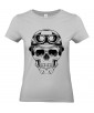 T-shirt Femme Tête de Mort Army [Skull, Aviateur, Moto, Motard, Biker, Armée] T-shirt Manches Courtes, Col Rond