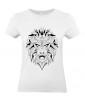 T-shirt Femme Tattoo Géométrique Lion [Tatouage, Animaux, Design, Graphique, Zodiac] T-shirt Manches Courtes, Col Rond