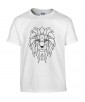 T-shirt Homme Tattoo Géométrie Lion [Tatouage, Animaux, Graphique, Design Géométrique, Zodiac] T-shirt Manches Courtes, Col Rond