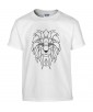 T-shirt Homme Tattoo Géométrie Lion [Tatouage, Animaux, Graphique, Design Géométrique, Zodiac] T-shirt Manches Courtes, Col Rond