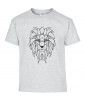 T-shirt Homme Tattoo Géométrie Lion [Tatouage, Animaux, Graphique, Design Géométrique, Zodiac] T-shirt Manches Courtes, Col Rond
