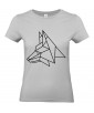 T-shirt Femme Tattoo Géométrique Loup [Tatouage, Design, Graphique, Animaux] T-shirt Manches Courtes, Col Rond