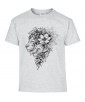 T-shirt Homme Tattoo Couple Lion [Tatouage, Animaux, Fleurs, Design, Graphique, Zodiac] T-shirt Manches Courtes, Col Rond