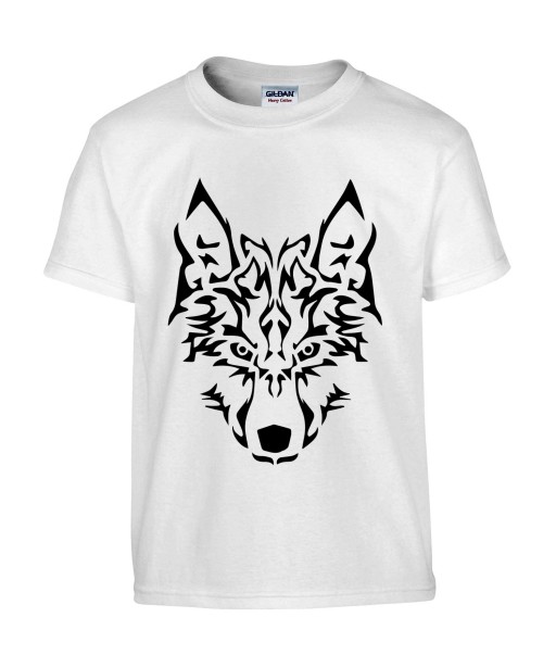 T-shirt Homme Tattoo Tribal Loup [Tatouage, Animaux, Design, Graphique] T-shirt Manches Courtes, Col Rond