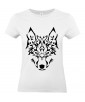 T-shirt Femme Tattoo Tribal Loup [Tatouage, Animaux, Design, Graphique] T-shirt Manches Courtes, Col Rond