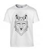 T-shirt Homme Tattoo Géométrie Loup [Tatouage, Animaux, Géométrique, Graphique, Design] T-shirt Manches Courtes, Col Rond