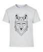 T-shirt Homme Tattoo Géométrie Loup [Tatouage, Animaux, Géométrique, Graphique, Design] T-shirt Manches Courtes, Col Rond