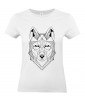 T-shirt Femme Tattoo Géométrie Loup [Tatouage, Animaux, Géométrique, Graphique, Design] T-shirt Manches Courtes, Col Rond