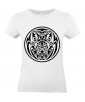 T-shirt Femme Tattoo Tribal Design Loup [Tatouage, Animaux, Graphique] T-shirt Manches Courtes, Col Rond