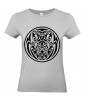 T-shirt Femme Tattoo Tribal Design Loup [Tatouage, Animaux, Graphique] T-shirt Manches Courtes, Col Rond