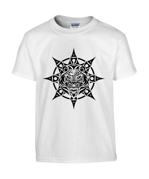 T-shirt Homme Tattoo Tribal Étoile Lion [Tatouage, Animaux, Graphique, Design, Zodiac] T-shirt Manches Courtes, Col Rond