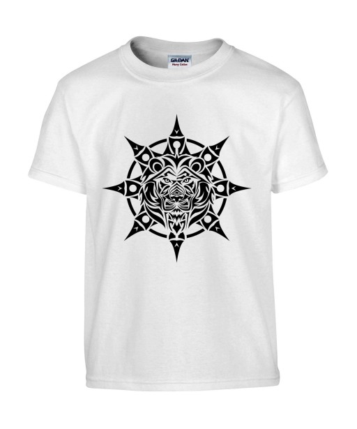 T-shirt Homme Tattoo Tribal Étoile Lion [Tatouage, Animaux, Graphique, Design, Zodiac] T-shirt Manches Courtes, Col Rond