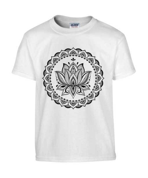 T-shirt Homme Tattoo Fleur Lotus [Tatouage, Religion, Zen, Spiritualité, Yoga, Mandala, Méditation] T-shirt Manches Courtes, Col Rond