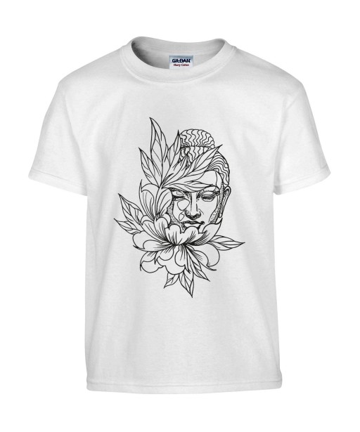 T-shirt Homme Tattoo Buddha Lotus [Tatouage, Bouddha, Religion, Zen, Spiritualité ] T-shirt Manches Courtes, Col Rond