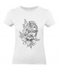 T-shirt Femme Tattoo Buddha Lotus [Tatouage, Bouddha, Religion, Zen, Spiritualité ] T-shirt Manches Courtes, Col Rond