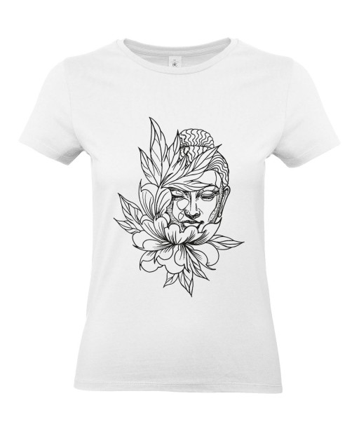 T-shirt Femme Tattoo Buddha Lotus [Tatouage, Bouddha, Religion, Zen, Spiritualité ] T-shirt Manches Courtes, Col Rond