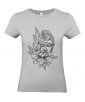 T-shirt Femme Tattoo Buddha Lotus [Tatouage, Bouddha, Religion, Zen, Spiritualité ] T-shirt Manches Courtes, Col Rond