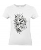 T-shirt Femme Tattoo Lionceau [Tatouage, Animaux, Graphique, Design, Lion, Zodiac] T-shirt Manches Courtes, Col Rond
