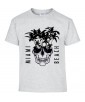 T-shirt Homme Tête de Mort Miami [Skull, Graphique, Design, Beach, Summer] T-shirt Manches Courtes, Col Rond