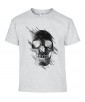 T-shirt Homme Tête de Mort Graphique [Skull, Abstract, Abstrait, Gothique] T-shirt Manches Courtes, Col Rond